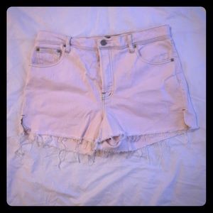 Pink raw hem shorts